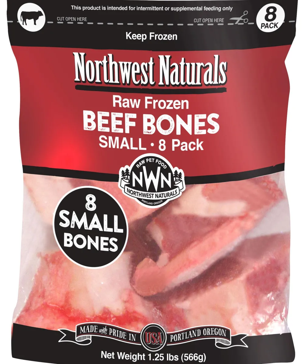 Northwest Naturals Bully Sticks & Natural Chews^Raw Beef Bone Dog Treats, Small, 8-pk
