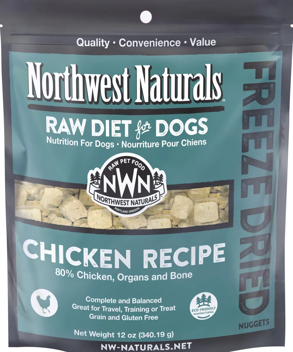 Northwest Naturals Freeze-Dried Food^Raw Diet Chicken Nuggets Freeze-Dried Dog Food, 12-oz