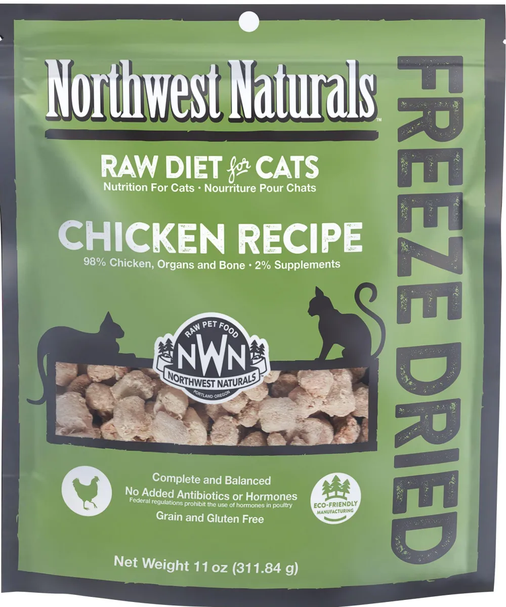 Northwest Naturals Freeze-Dried Food^Raw Diet Grain-Free Chicken Nibbles Freeze-Dried Cat Food, 11-oz
