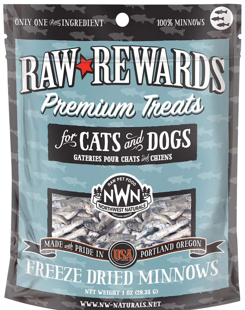 Northwest Naturals Freeze-Dried Treats | Freeze-Dried Treats^Raw Rewards Minnows Freeze-Dried Dog & Cats Treats, 1-oz