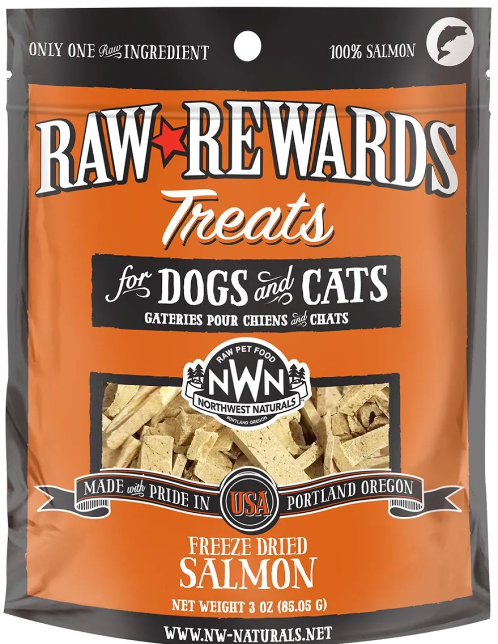 Northwest Naturals Freeze-Dried Treats | Freeze-Dried Treats^Raw Rewards Salmon Freeze Dried Dog & Cats Treats, 2.5-oz