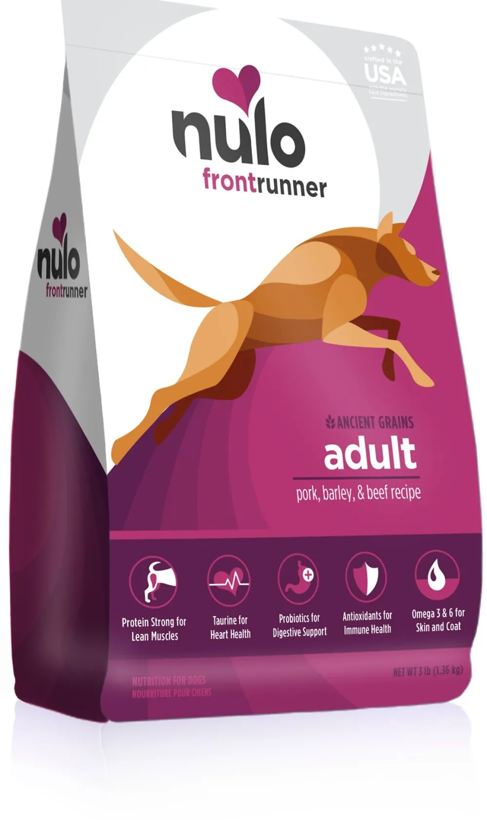 Nulo Dry Food^Frontrunner Ancient Grains Pork, Barley & Beef Adult Dry Dog Food, 3-lb