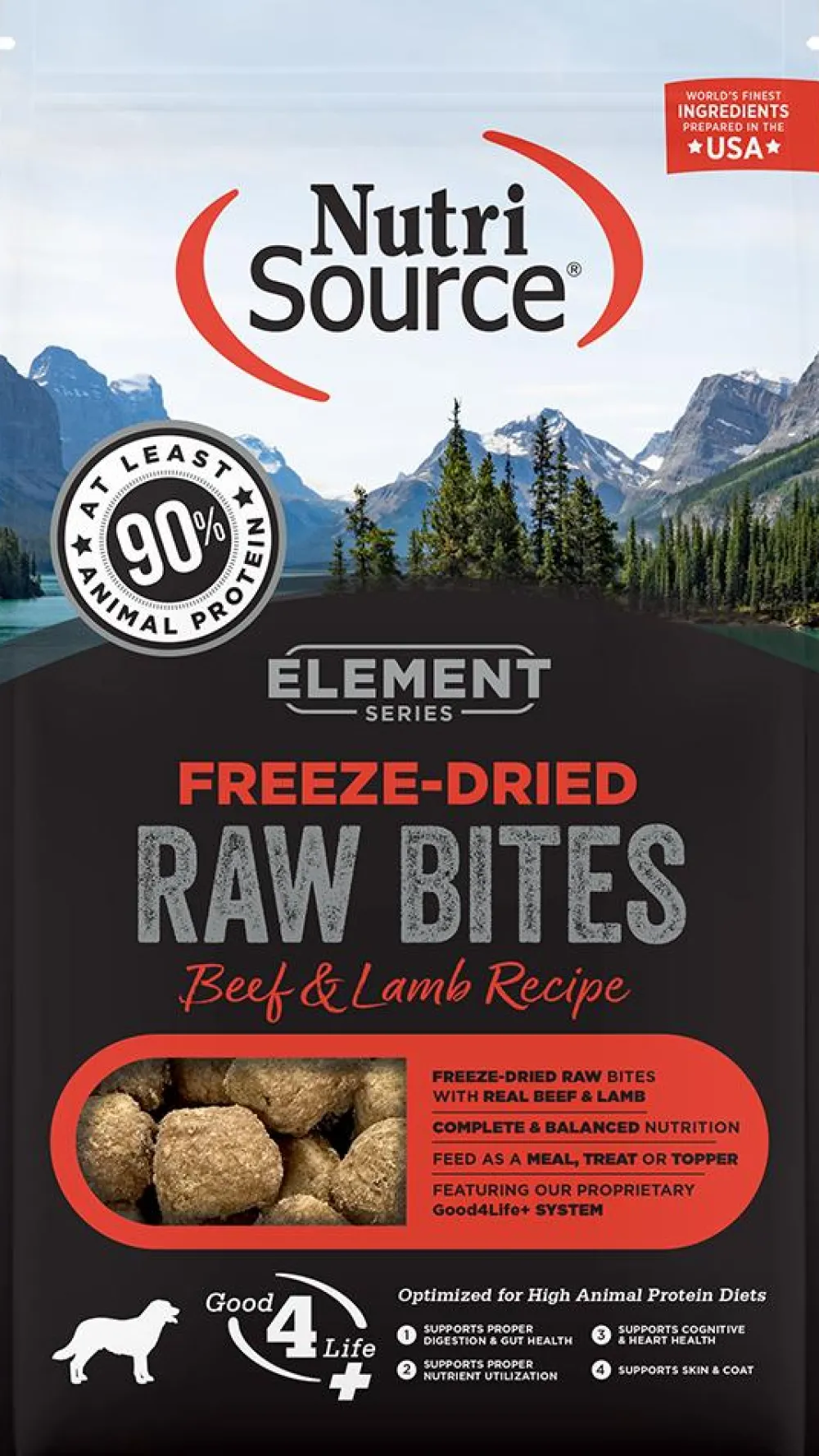 Nutrisource Freeze-Dried Food^Element Series Beef & Lamb Raw Bites Freeze-Dried Dog Food, 2.5-oz