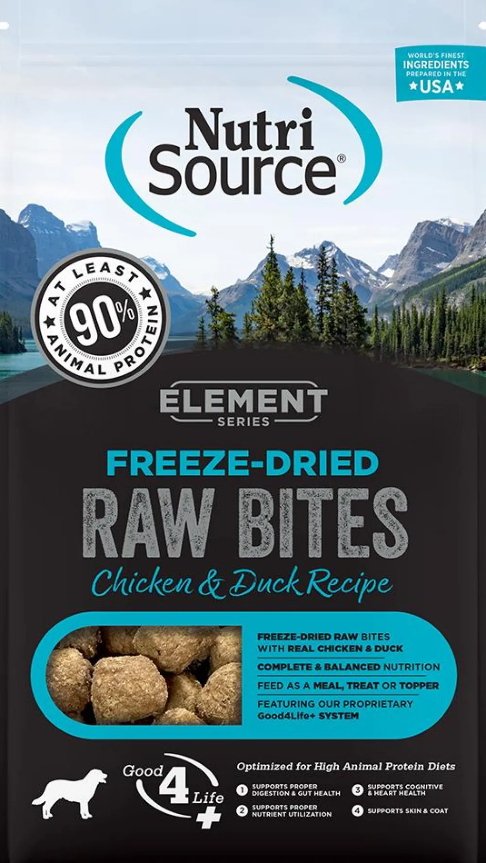 Nutrisource Freeze-Dried Food^Element Series Chicken & Duck Raw Bites Freeze-Dried Dog Food, 2.5-oz