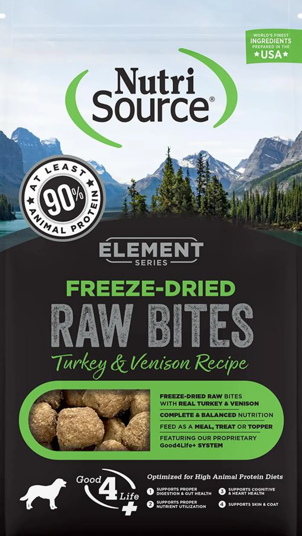 Nutrisource Freeze-Dried Food^Element Series Turkey & Venison Raw Bites Freeze-Dried Dog Food, 2.5-oz