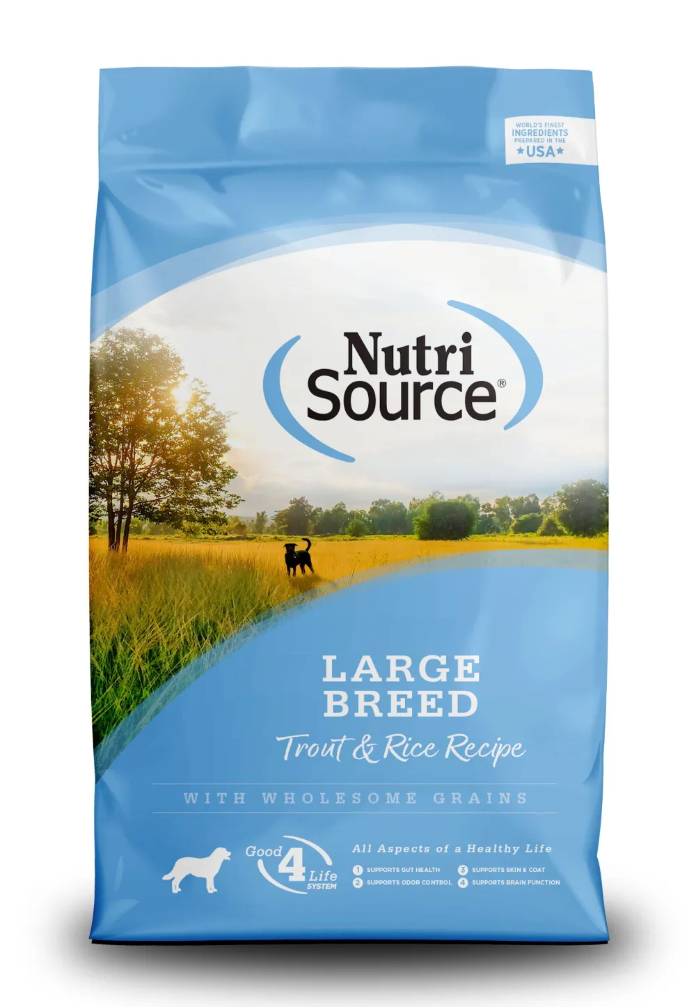 Nutrisource Dry Food^Large Breed Trout & Rice Recipe with Wholesome Grains Dry Dog Food, 26-lb