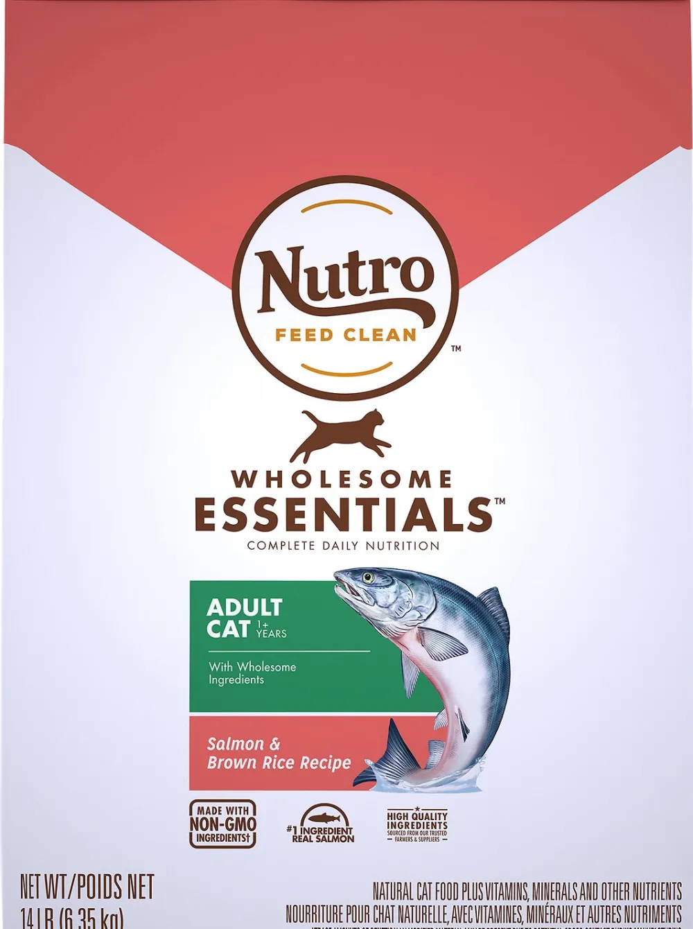 Nutro Dry Food^Wholesome Essentials Adult Salmon & Brown Rice Recipe Dry Cat Food, 14-lb
