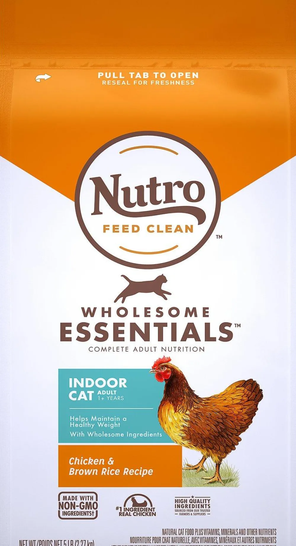 Nutro Dry Food^Wholesome Essentials Indoor Adult Farm-Raised Chicken & Brown Rice Recipe Dry Cat Food, 5-lb