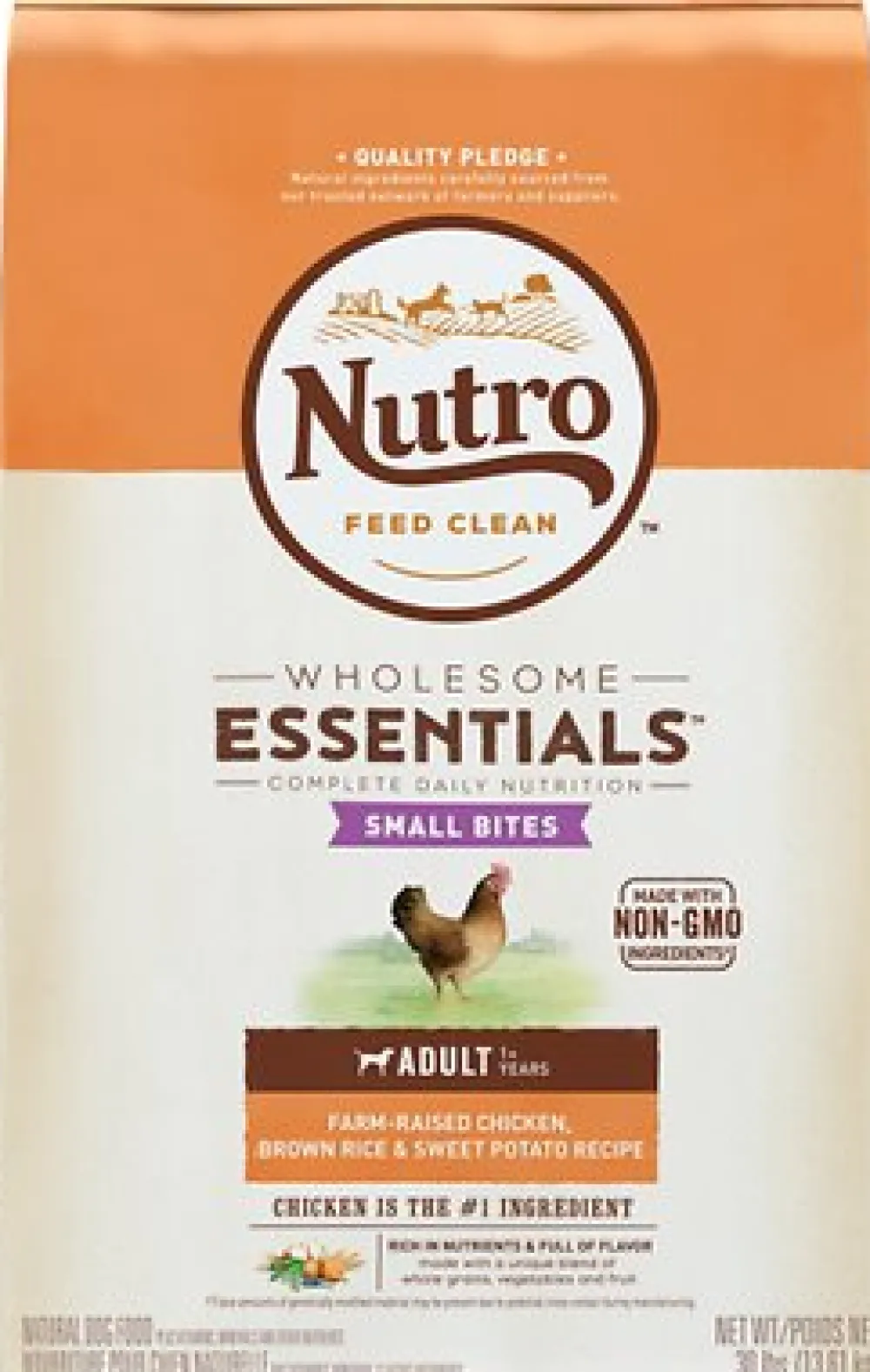 Nutro Dry Food^Wholesome Essentials Small Bites Adult Farm-Raised Chicken, Brown Rice & Sweet Potato Recipe, 30-lb