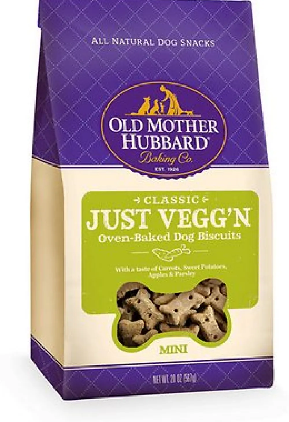 Old Mother Hubbard Biscuits & Crunchy Treats^Classic Just Vegg'N Biscuits Baked Dog Treats, Mini, 20-oz