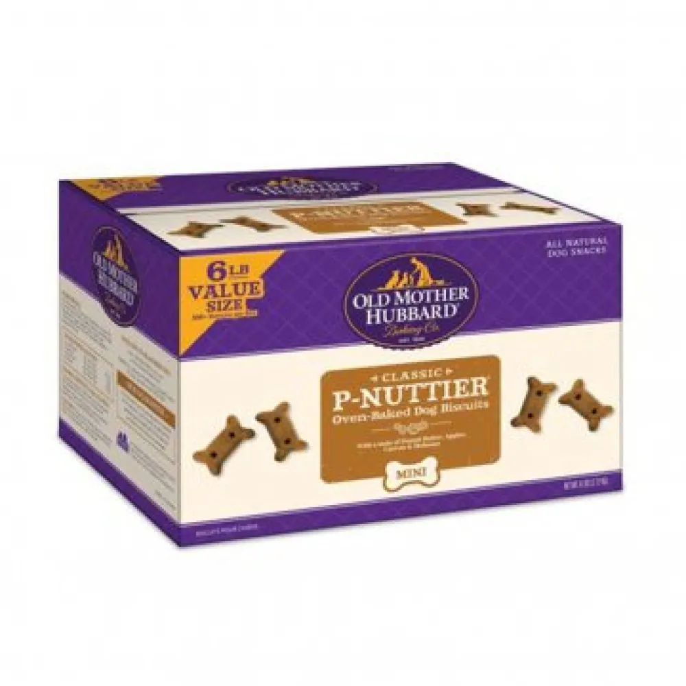Old Mother Hubbard Biscuits & Crunchy Treats^Classic P-Nuttier Biscuits Baked Dog Treats, Mini, 6-lb