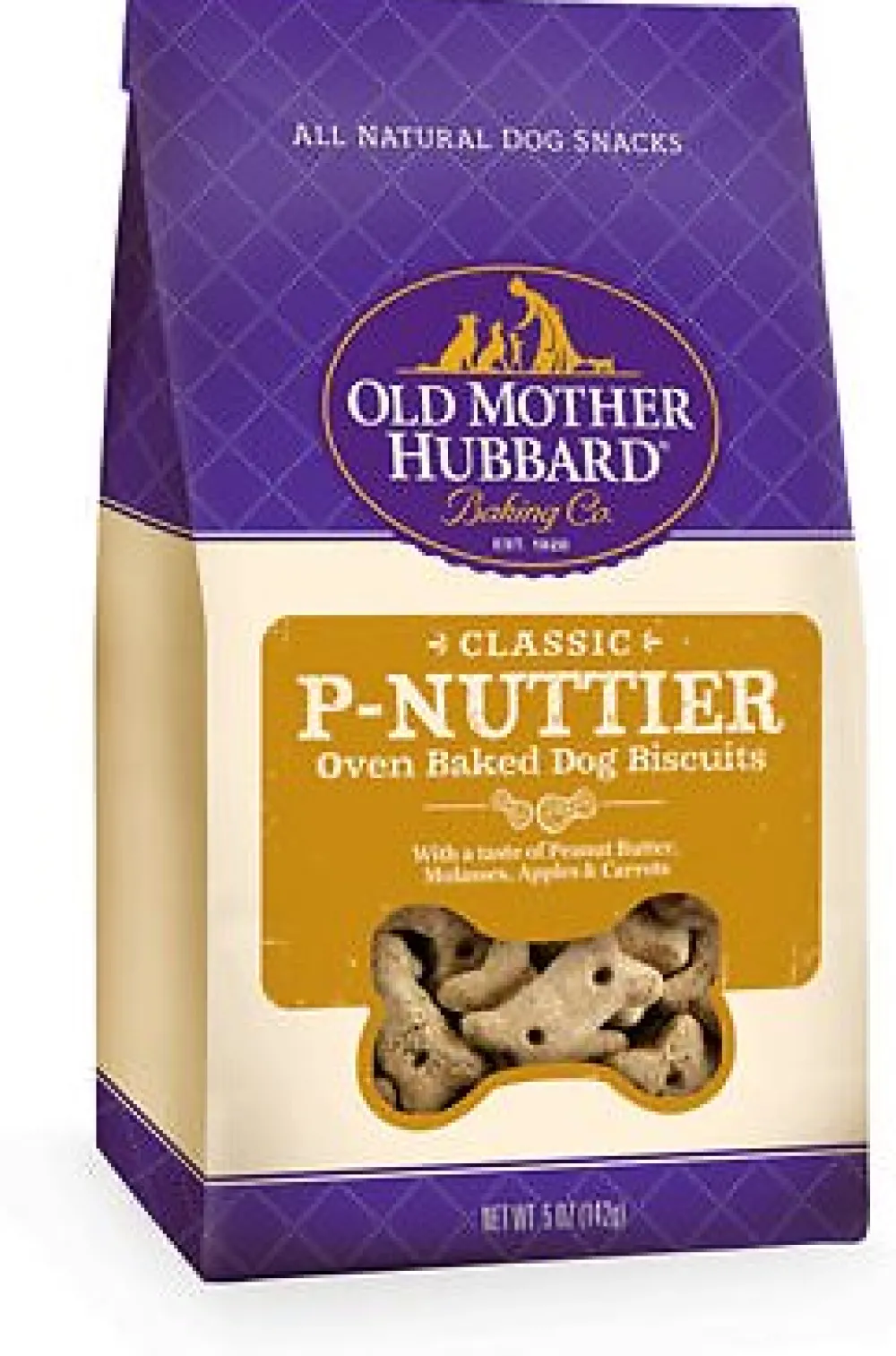 Old Mother Hubbard Biscuits & Crunchy Treats^Classic P-Nuttier Biscuits Baked Dog Treats, Mini, 5-oz