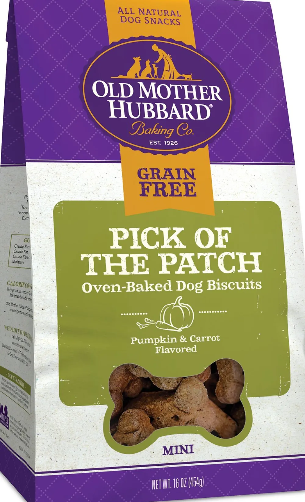 Old Mother Hubbard Biscuits & Crunchy Treats^Mini Pick Of The Patch Grain-Free Biscuits Baked Dog Treats, 16-oz