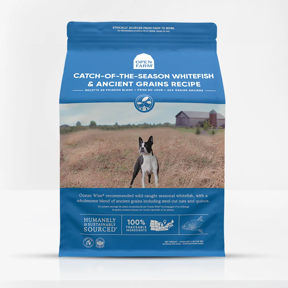 Open Farm Dry Food^Catch-of-the-Season Whitefish & Ancient Grains Recipe Dry Dog Food, 4-lb