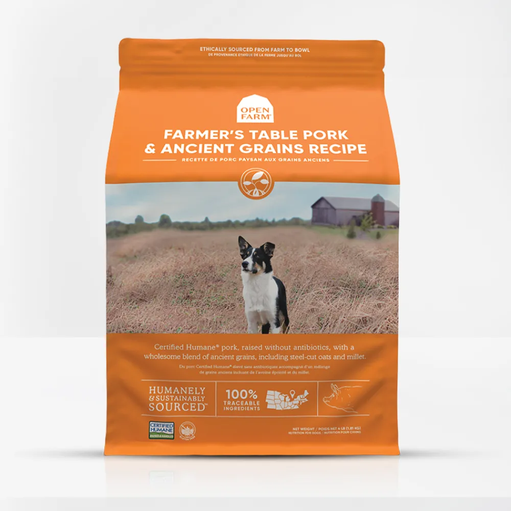 Open Farm Dry Food^Farmer's Table Pork & Ancient Grains Recipe Dry Dog Food, 4-lb