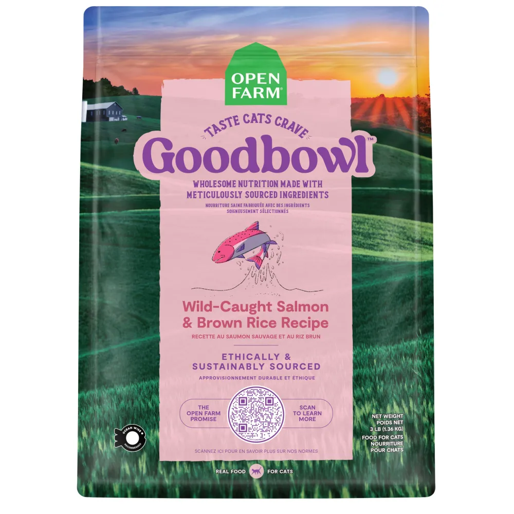 Open Farm Dry Food^Goodbowl Wild-Caught Salmon & Brown Rice Dry Cat Food, 3-lb