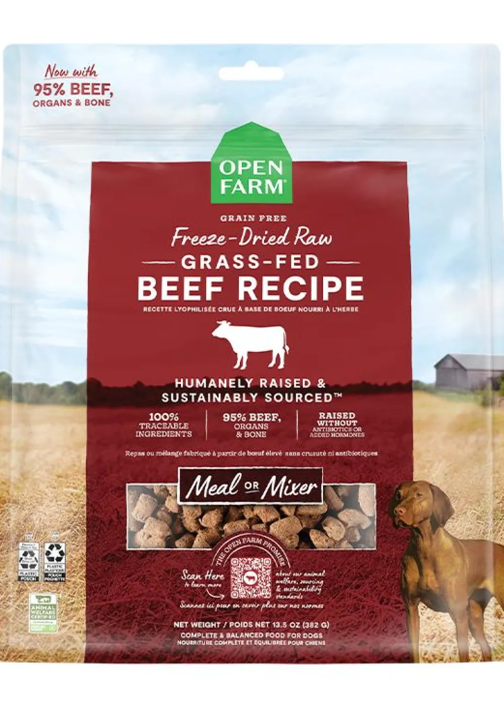 Open Farm Freeze-Dried Food^Grass Fed Beef Recipe Freeze-Dried Raw Dog Food, 13.5-oz