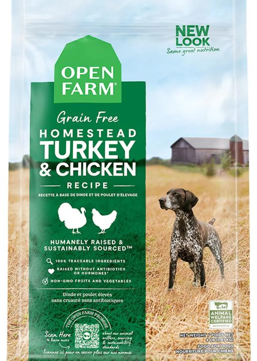 Open Farm Dry Food^Homestead Turkey & Chicken Grain-Free Dry Dog Food, 4-lb