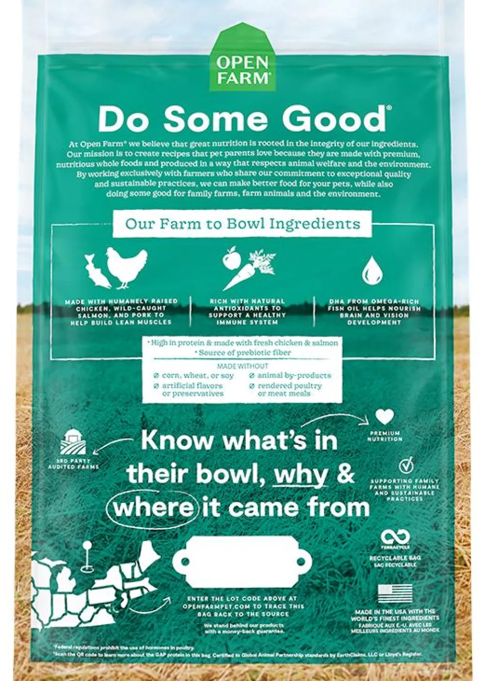 Open Farm Dry Food^Puppy Chicken & Salmon Grain-Free Dry Dog Food, 4-lb