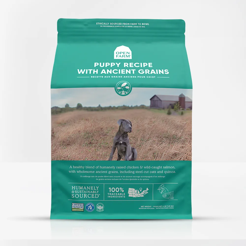 Open Farm Dry Food^Puppy Recipe with Ancient Grains Dry Dog Food, 4-lb