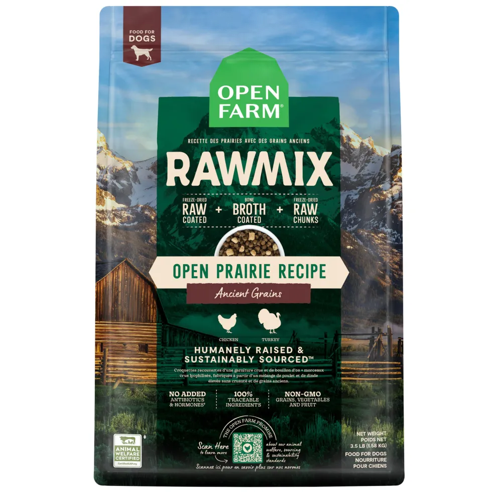 Open Farm Dry Food^RawMix Open Prairie Ancient Grains Dry Dog Food, 3.5-lb