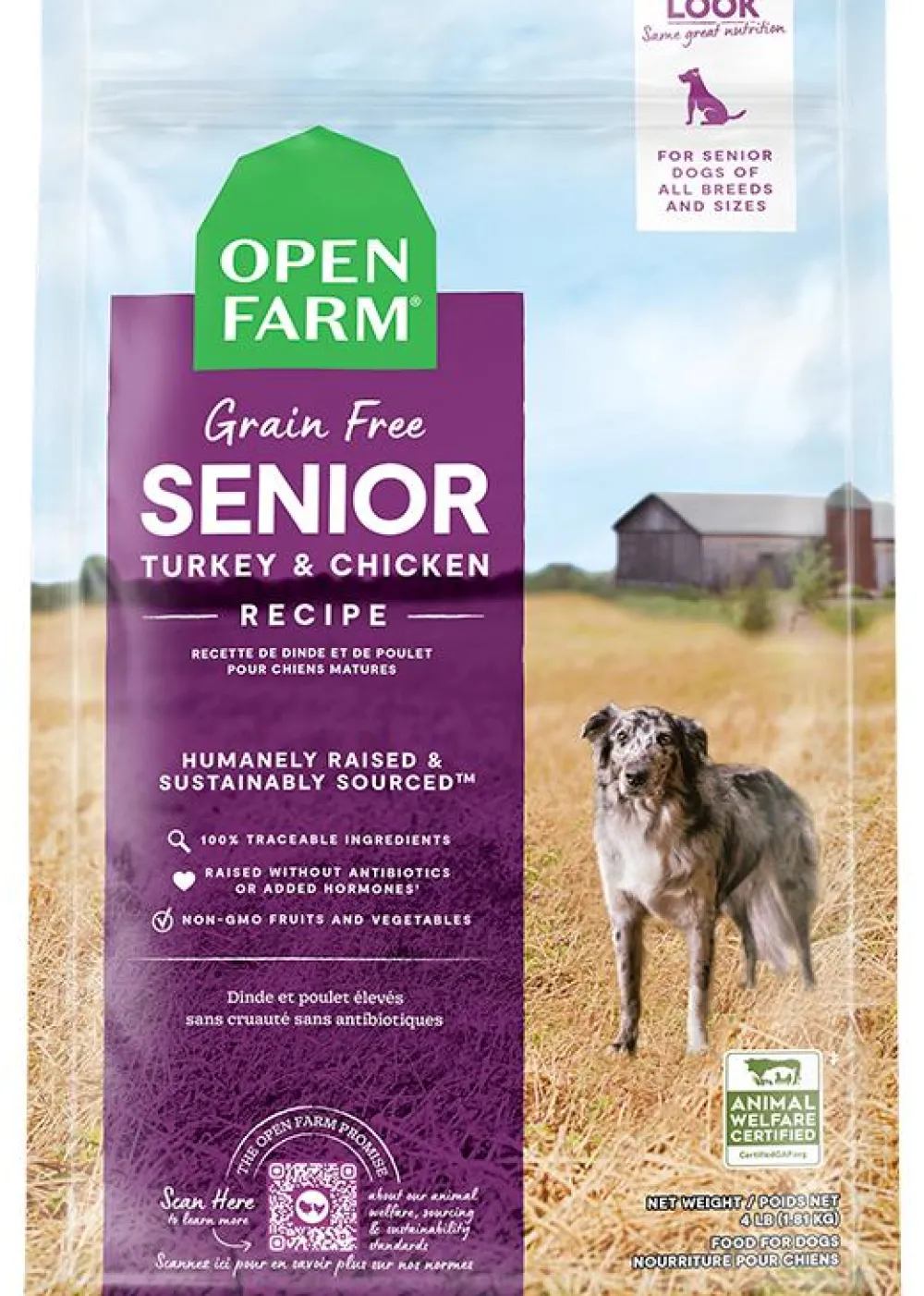 Open Farm Dry Food^Senior Turkey & Chicken Grain-Free Dry Dog Food, 22-lb