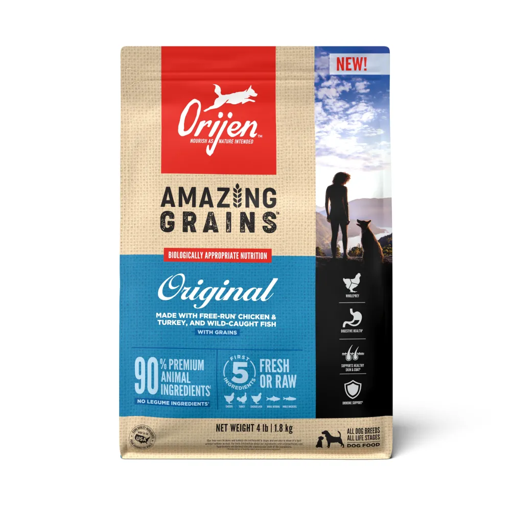 Orijen Dry Food^Amazing Grains Original Dry Dog Food, 4-lb