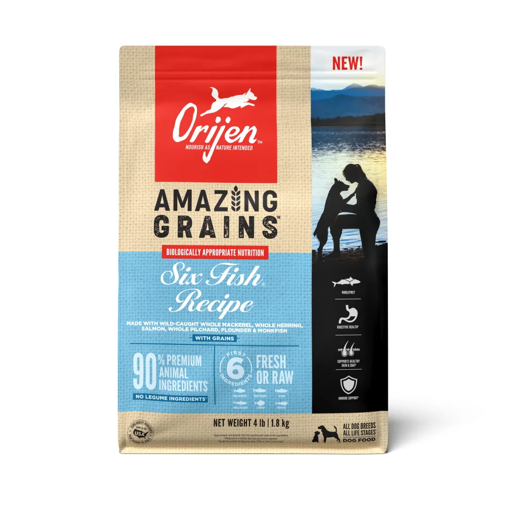 Orijen Dry Food^Amazing Grains Six Fish Dry Dog Food, 4-lb