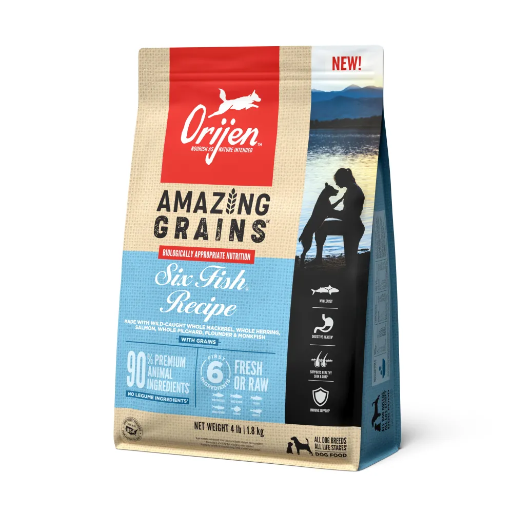 Orijen Dry Food^Amazing Grains Six Fish Dry Dog Food, 4-lb