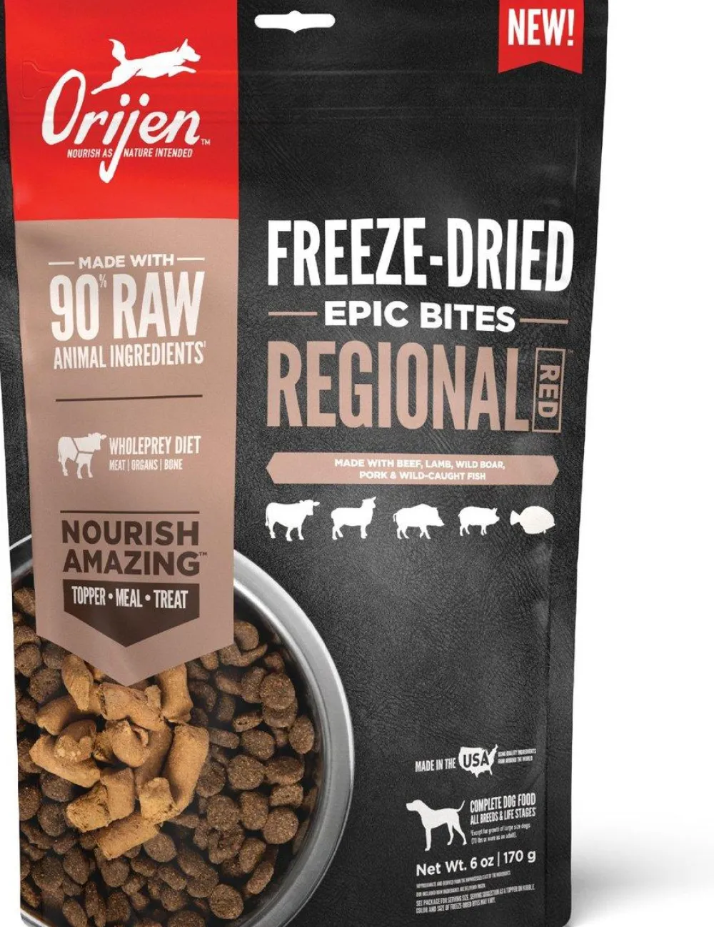 Orijen Freeze-Dried Food^Epic Bites Regional Red Freeze-Dried Dog Food, 6-oz