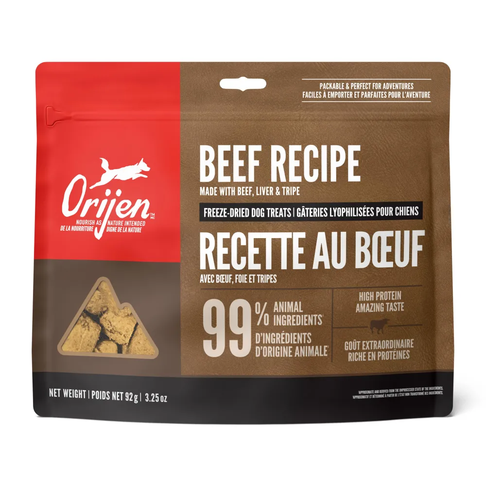 Orijen Freeze-Dried Treats^Ranch-Raised Beef Grain-Free Freeze-Dried Dog Treats, 3.25-oz