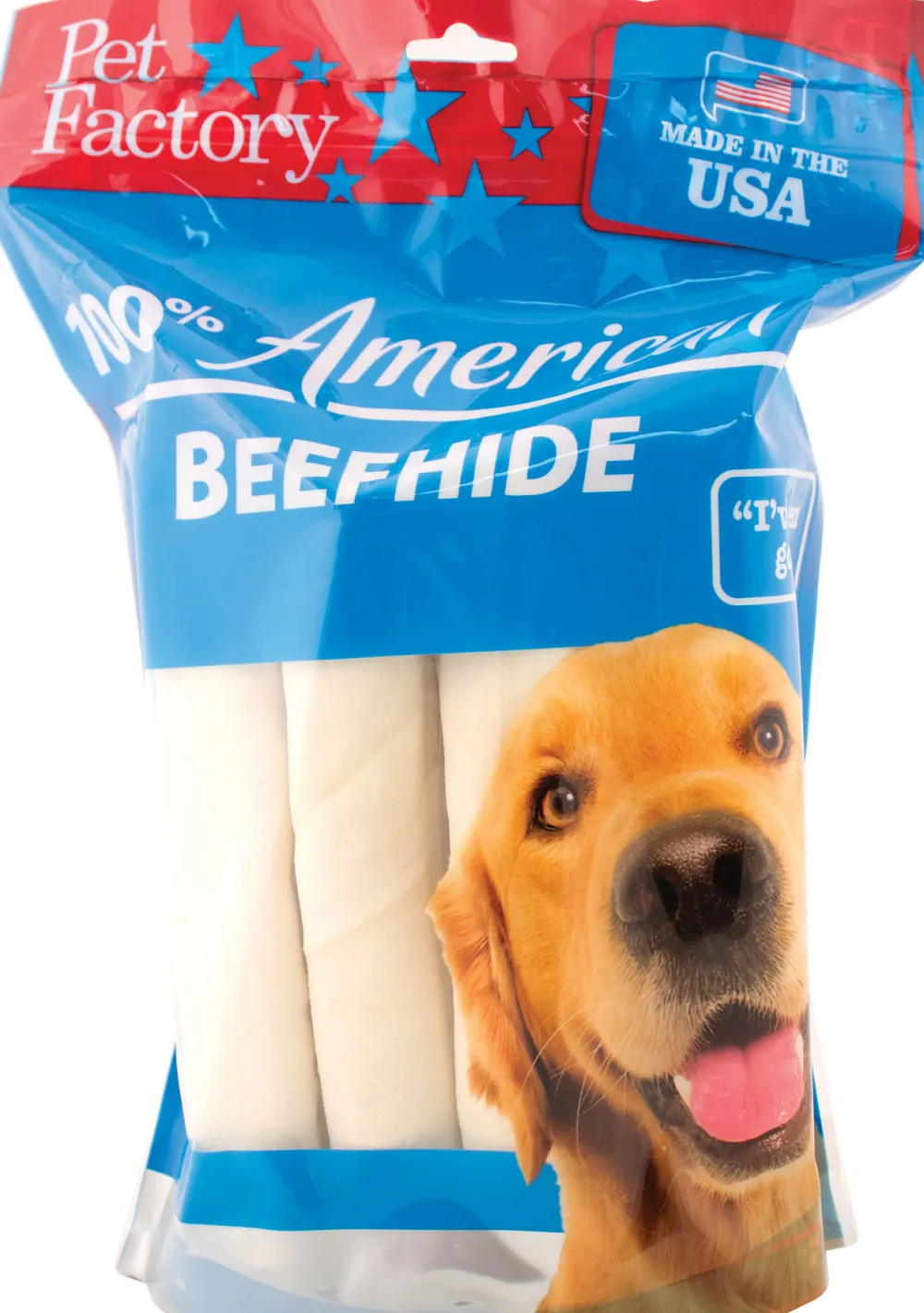 Pet Factory Bully Sticks & Natural Chews^USA Beefhide Roll Dog Treats, 8-in, 10-pk