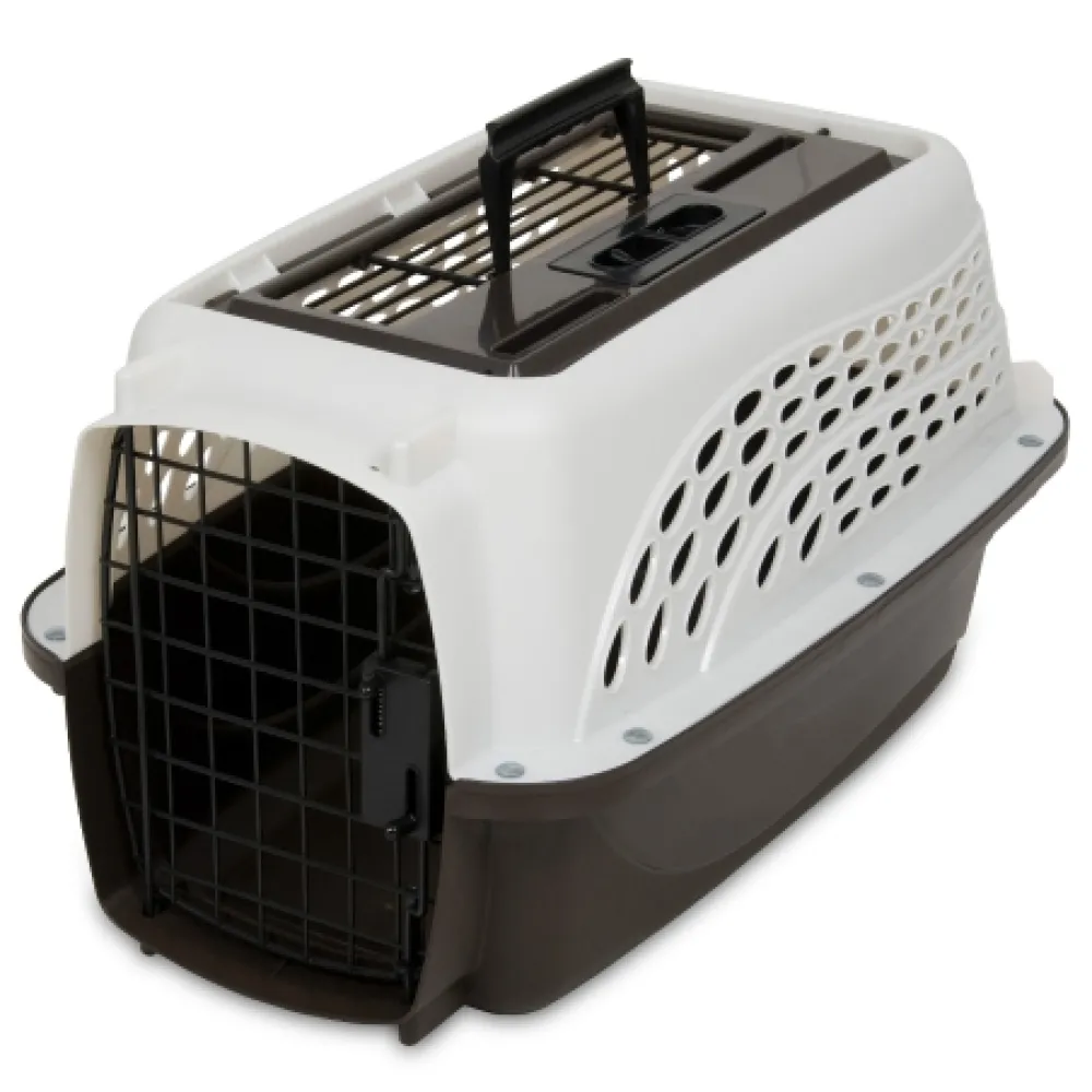 Petmate Crates, Pens & Gates | Crates, Pens & Gates^2 Door Top Load Kennel, Pearl White/Coffee Grounds, 19-in