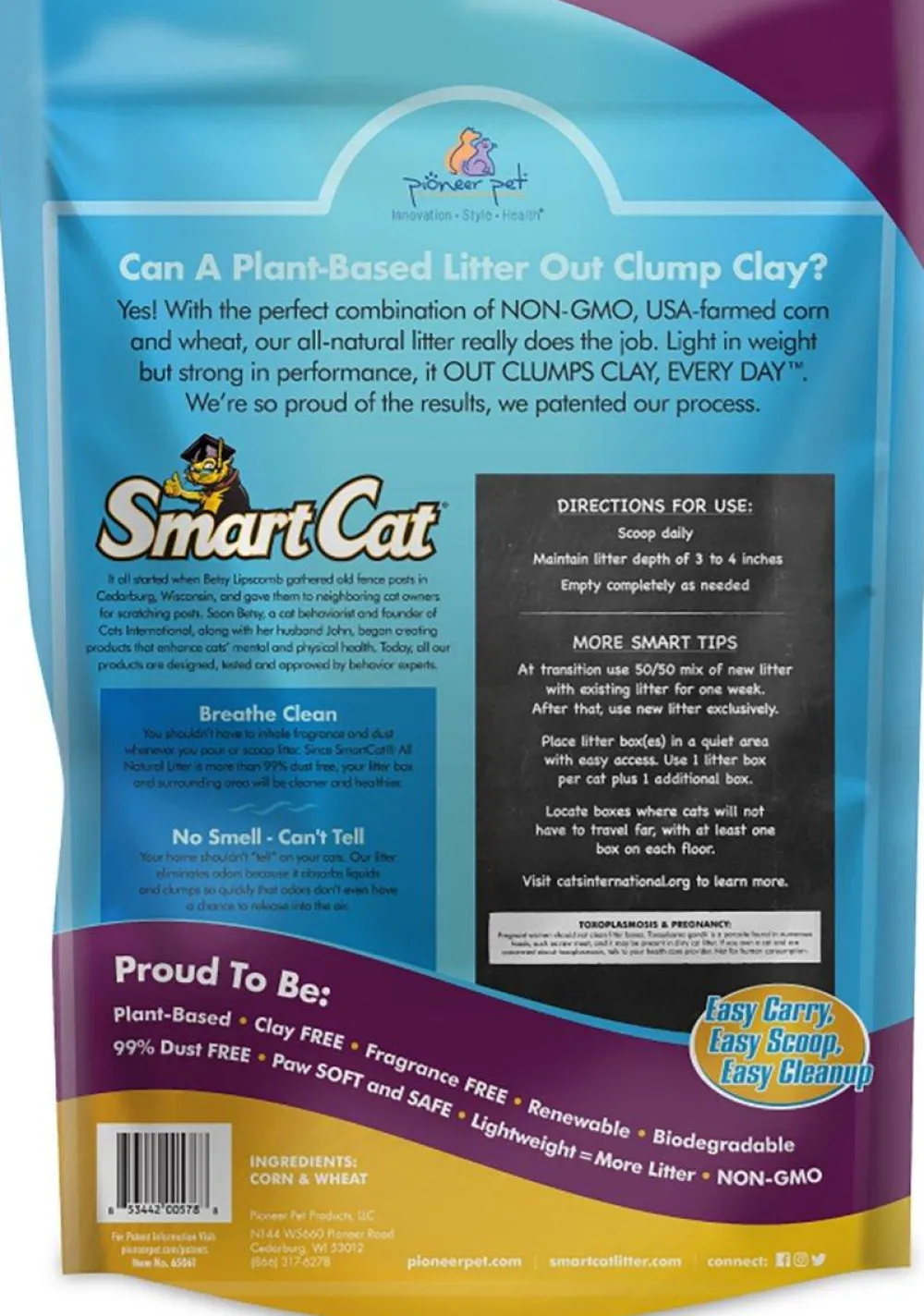 Pioneer Pet Litter & Accessories | Litter & Accessories^SmartCat Lightweight Corn + Wheat Clumping Cat Litter, 10-lb