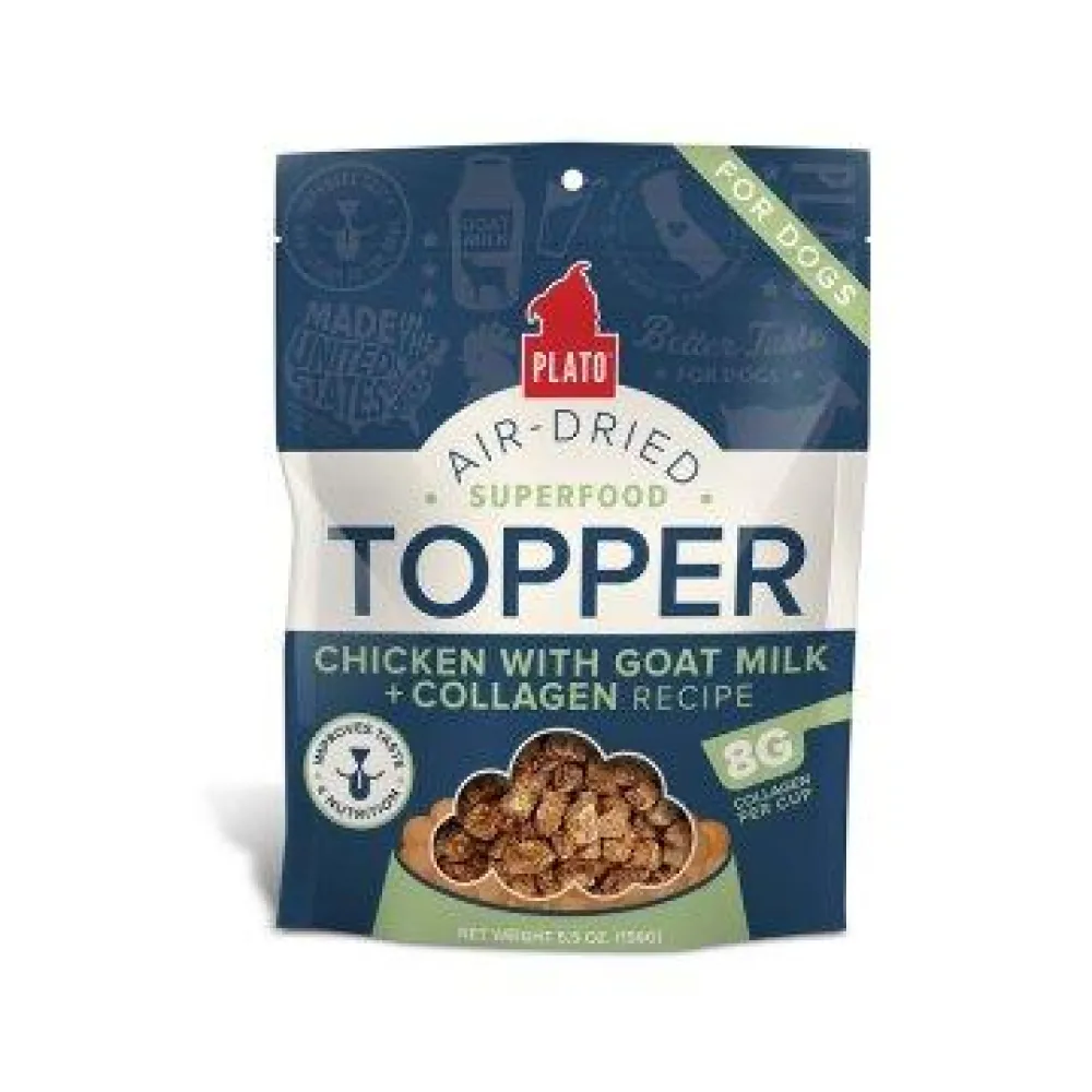 Plato Pet Treats Food Toppings^Plato Chicken with Goat Milk & Collagen Pet Food Topper, 5.5-oz