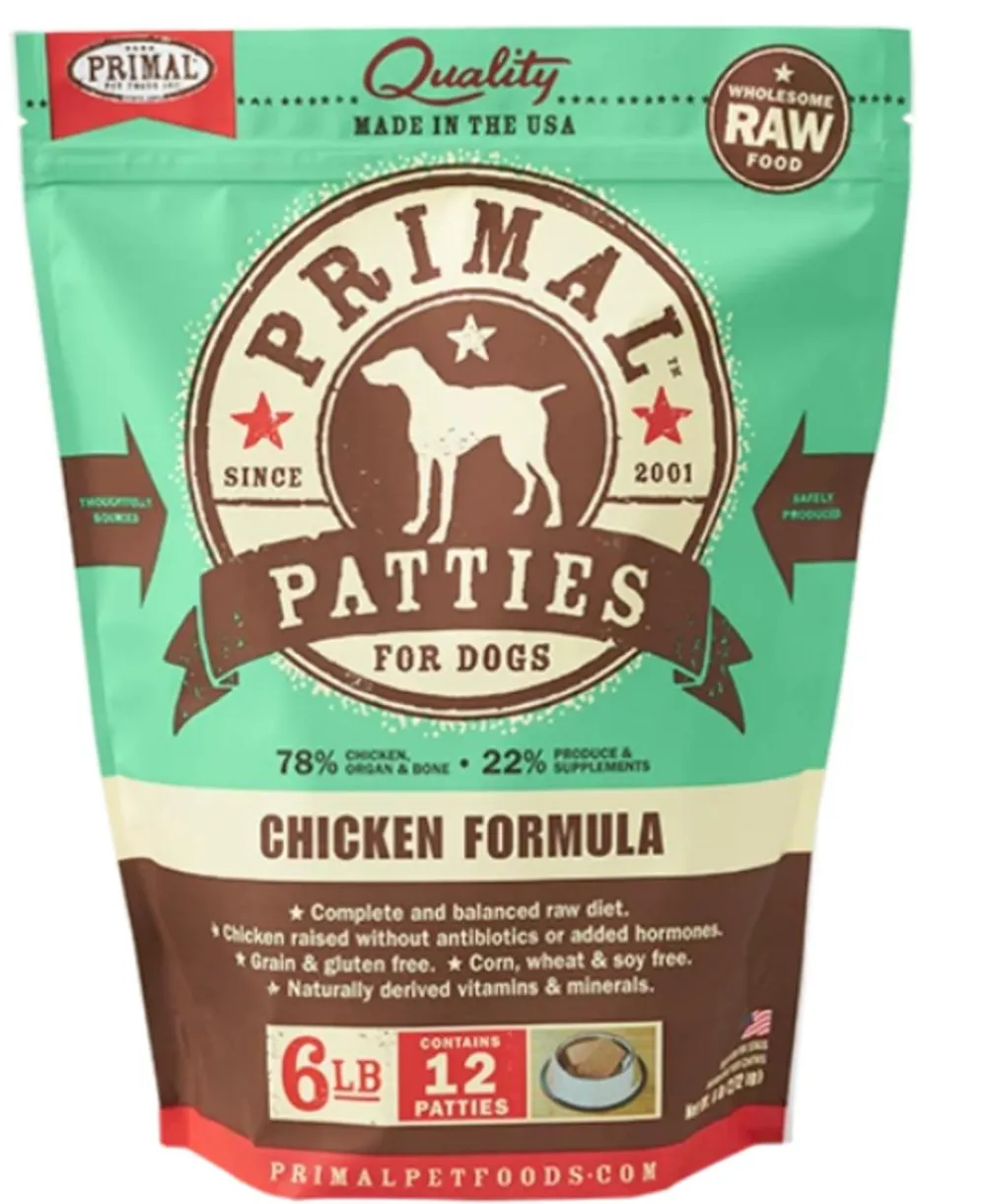 Primal Pet Foods Frozen Food^Primal Chicken Formula Patties Raw Frozen Dog Food, 6-lb