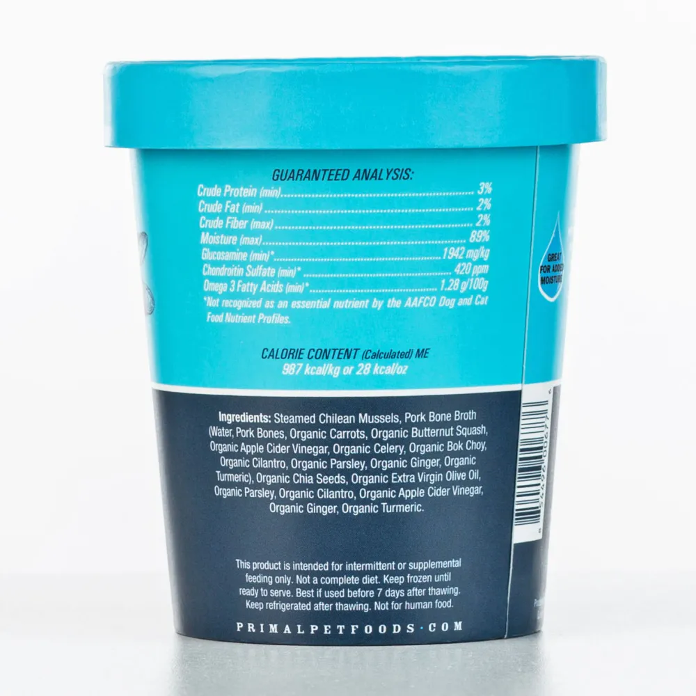 Primal Pet Foods Frozen Food | Food Toppings^Primal Fresh Toppers Omega Mussels, Frozen Dog & Cat Food Topper, 16-oz