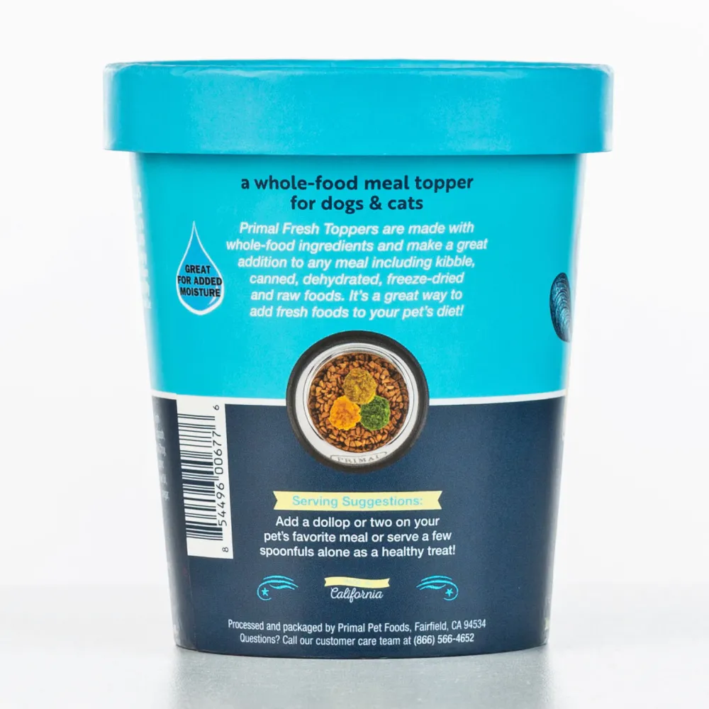 Primal Pet Foods Frozen Food | Food Toppings^Primal Fresh Toppers Omega Mussels, Frozen Dog & Cat Food Topper, 16-oz