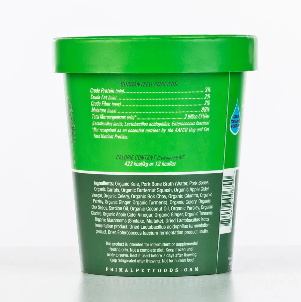 Primal Pet Foods Food Toppings | Food Toppings^Primal Fresh Toppers Power Greens, Frozen Dog & Cat Food Topper, 16-oz