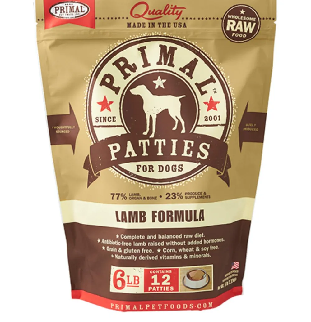 Primal Pet Foods Frozen Food^Primal Lamb Formula Patties Raw Frozen Dog Food, 6-lb