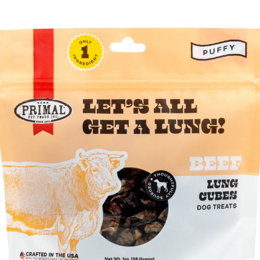 Primal Pet Foods Air-Dried & Dehydrated Treats^Primal Let's All Get A Lung Beef Dog Treats, 1-oz