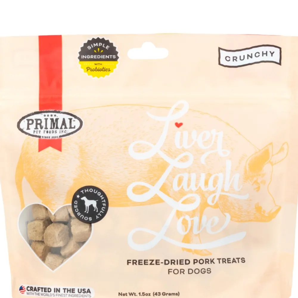 Primal Pet Foods Freeze-Dried Treats^Primal Liver, Laugh, Love Simply Pork Freeze-Dried Dog Treats, 1.5-oz