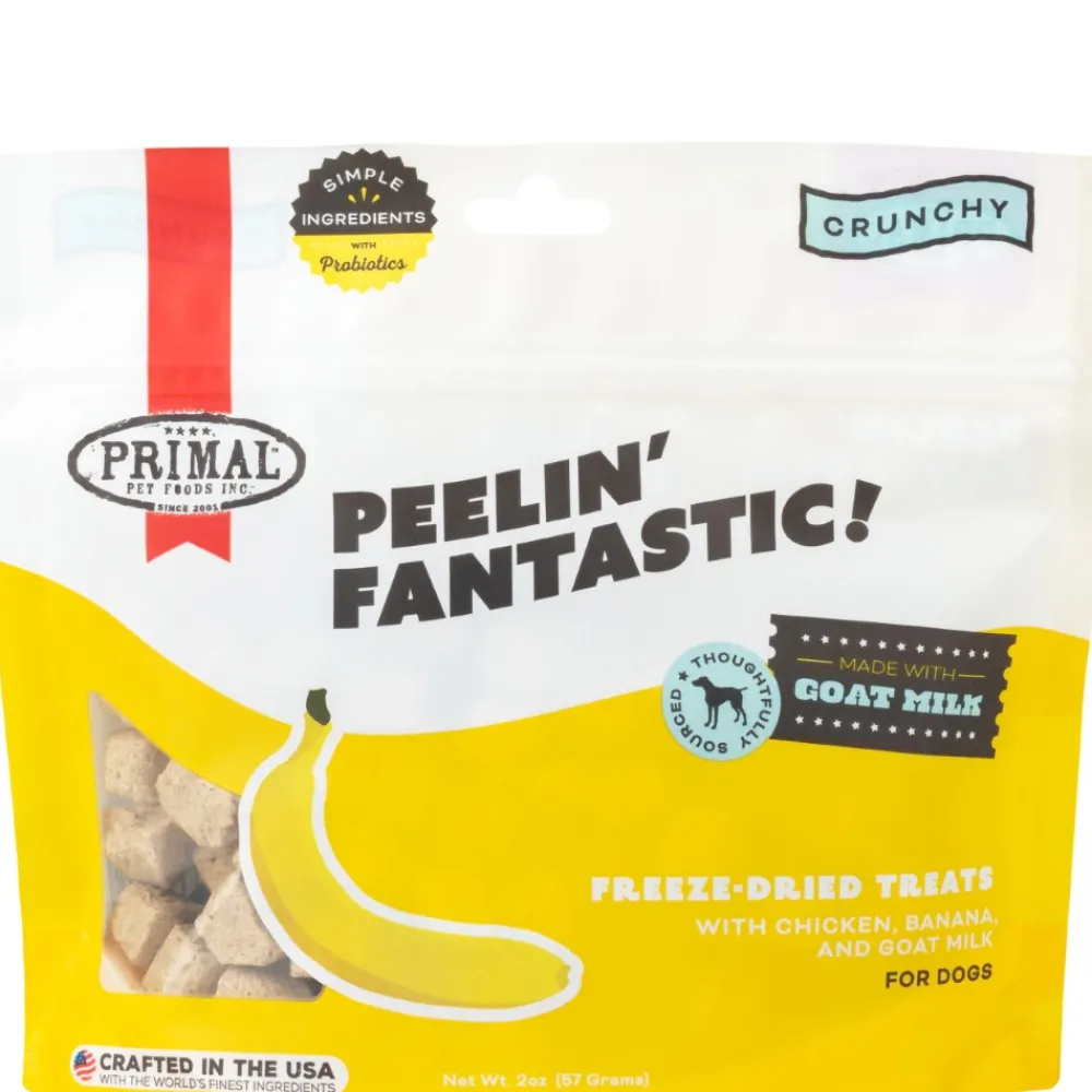 Primal Pet Foods Freeze-Dried Treats^Primal Peelin Fantastic Chicken & Banana with Goat Milk Freeze-Dried Dog Treats, 2-oz