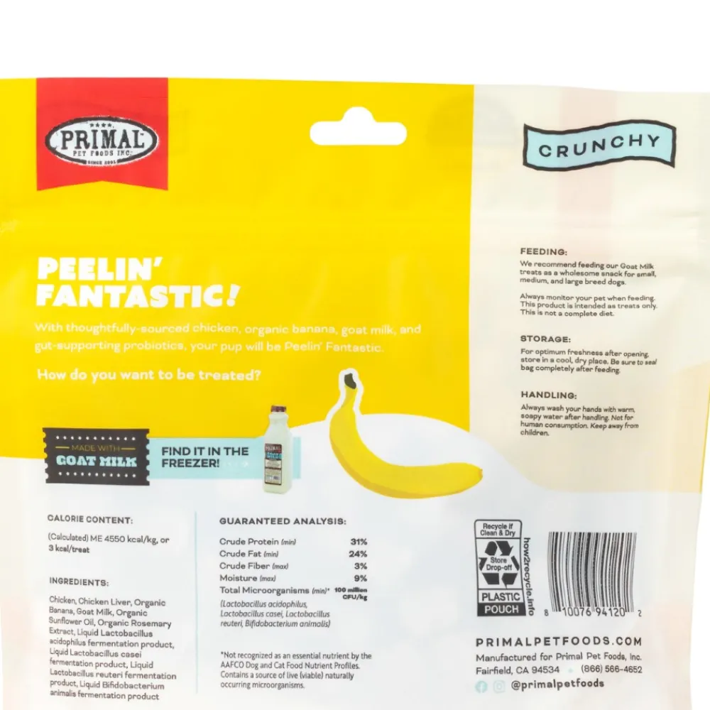 Primal Pet Foods Freeze-Dried Treats^Primal Peelin Fantastic Chicken & Banana with Goat Milk Freeze-Dried Dog Treats, 2-oz