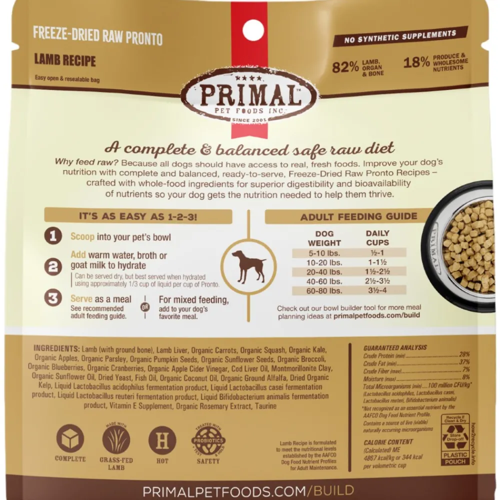 Primal Pet Foods Freeze-Dried Food^Primal Pronto Raw Freeze-Dried Lamb Recipe Dog Food, 7-oz