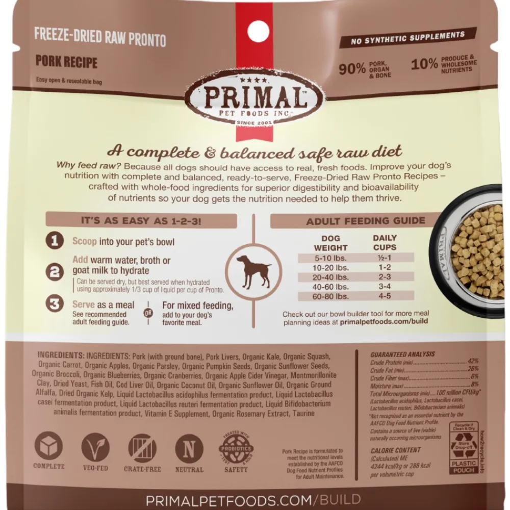 Primal Pet Foods Freeze-Dried Food^Primal Pronto Raw Freeze-Dried Pork Recipe Dog Food, 7-oz