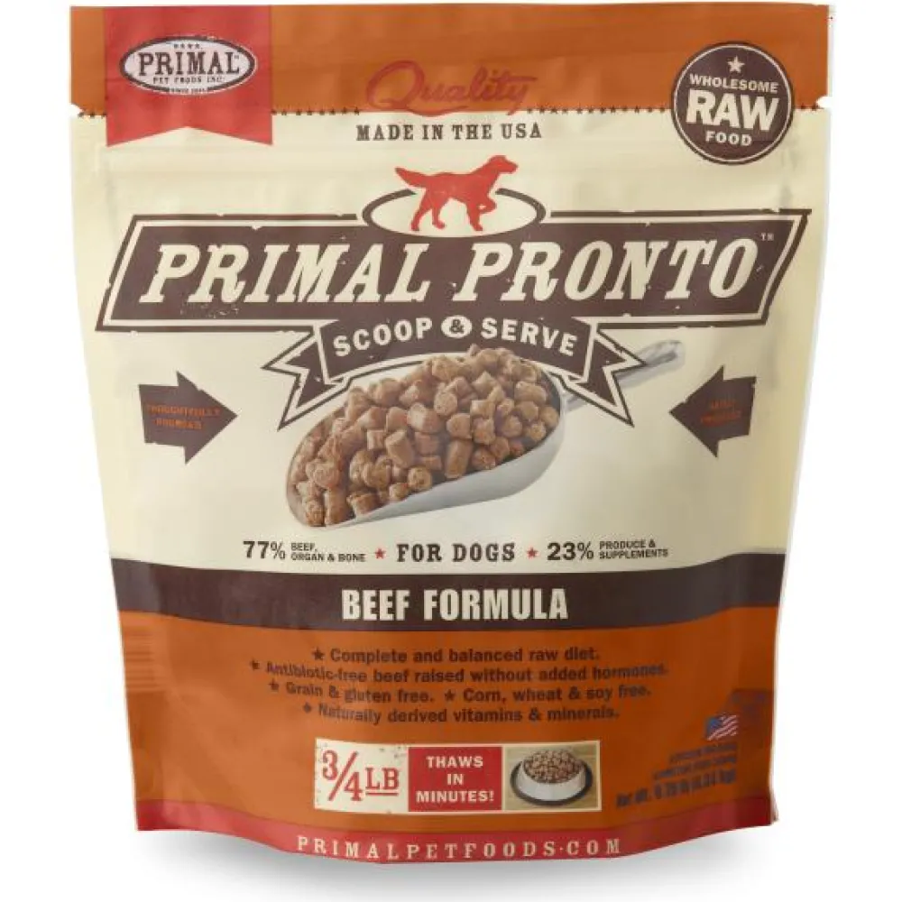 Primal Pet Foods Frozen Food^Primal Pronto Raw Frozen Beef Formula Dog Food, 12-oz