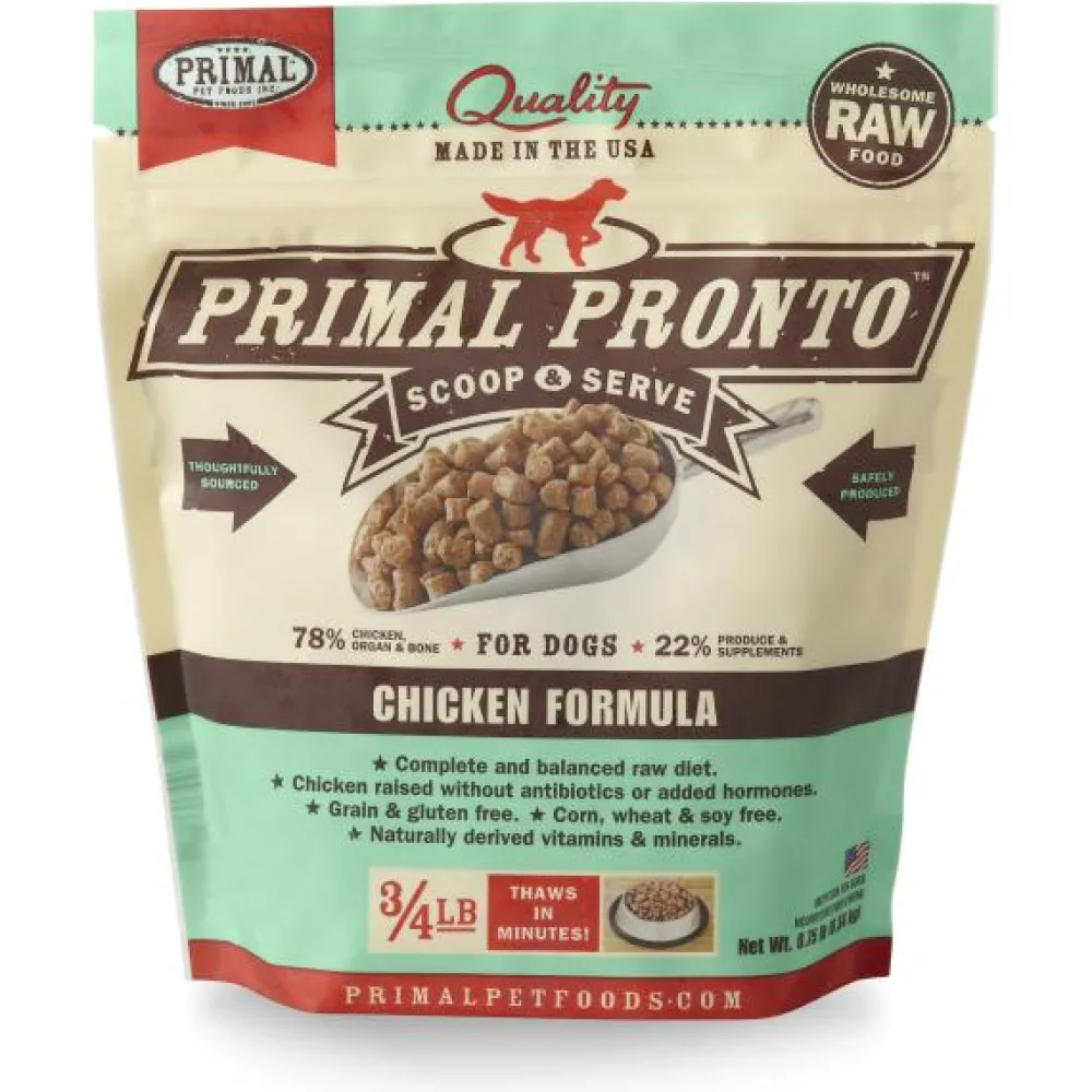 Primal Pet Foods Frozen Food^Primal Pronto Raw Frozen Chicken Formula Dog Food, 12-oz