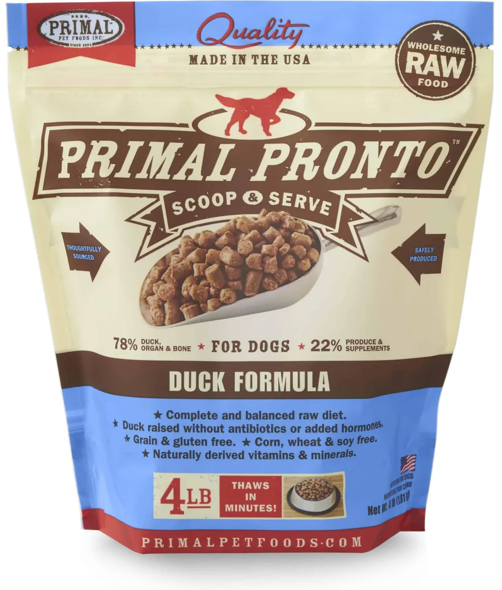Primal Pet Foods Frozen Food^Primal Pronto Raw Frozen Duck Formula Dog Food, 4-lb