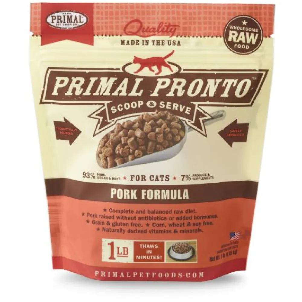 Primal Pet Foods Frozen Food^Primal Pronto Raw Frozen Pork Formula Cat Food, 1-lb